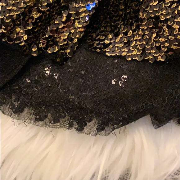 NWT Gianni Bini Sequin Skirt Black and Gold - Picture 3 of 6